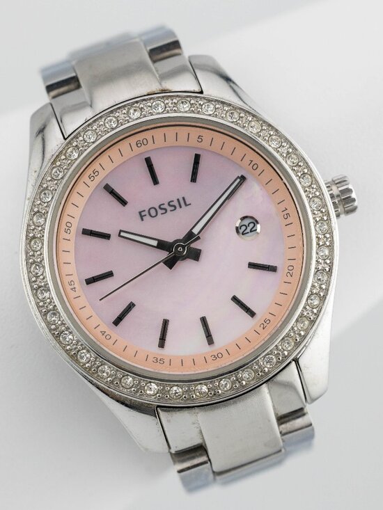 Fossil ES2999 Crystal-Bezel Quartz Analog Women\'s Watch New Battery main image 9